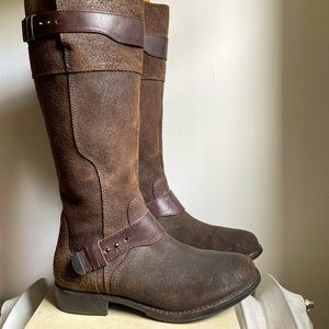 UGG Dayle Brown Leather Womens Riding Boots 8.5